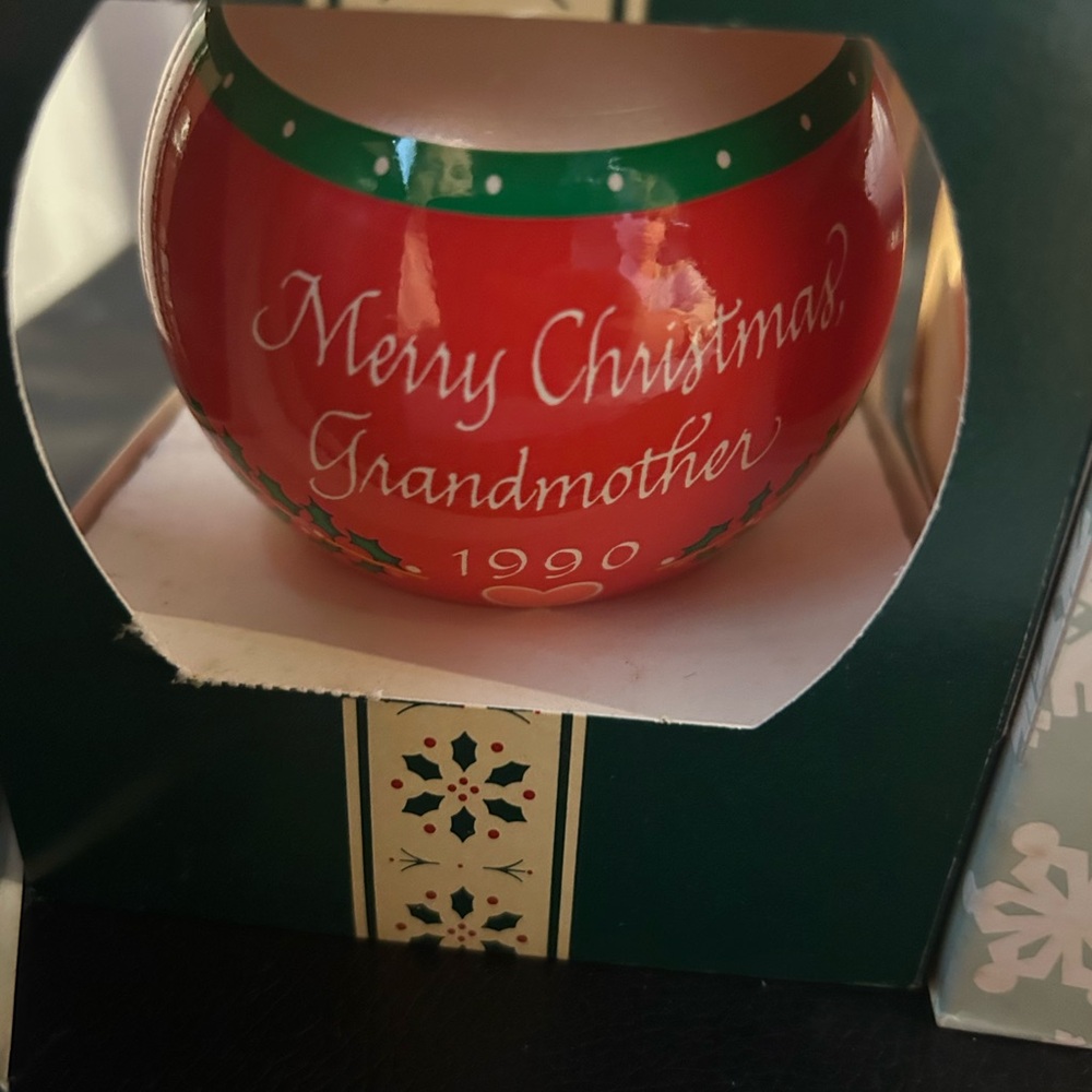 Merry Christmas Grandmother Ornament - Red